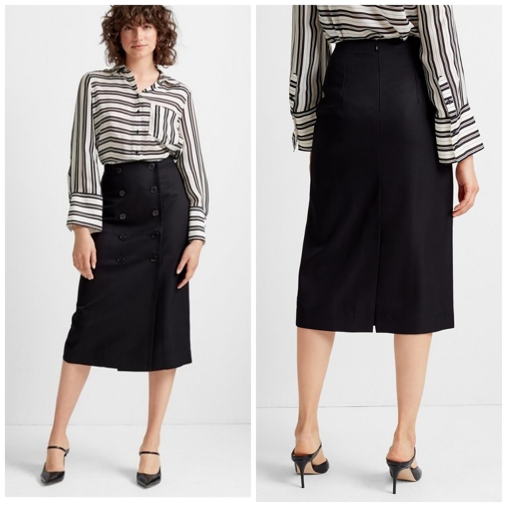 Club Monaco button midi pencil skirt 6